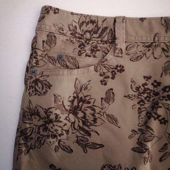 Eddie Bauer Ladies Straight Fit Size 10 Tan & Brown Jean Skirt - Picture 9 of 12